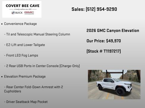 New 2026 GMC Canyon Elevation w/ Convenience Package AWD/4WD image 18