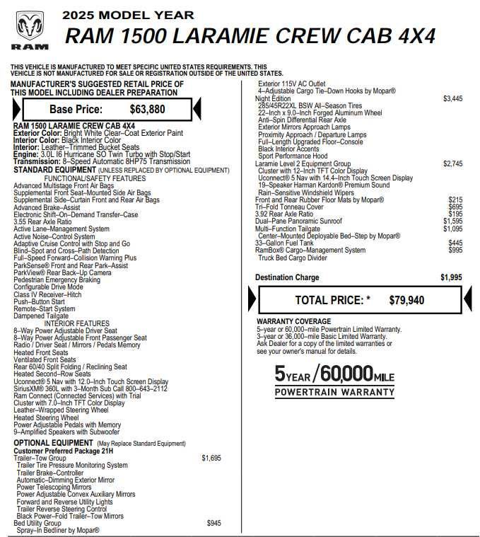 Used 2025 RAM 1500 Laramie w/ Night Edition AWD/4WD image 1