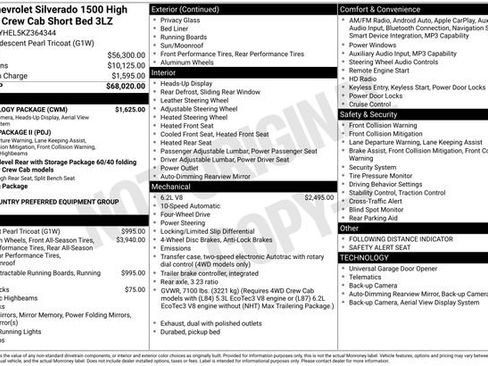 Used 2019 Chevrolet Silverado 1500 High Country w/ Technology Package AWD/4WD image 5