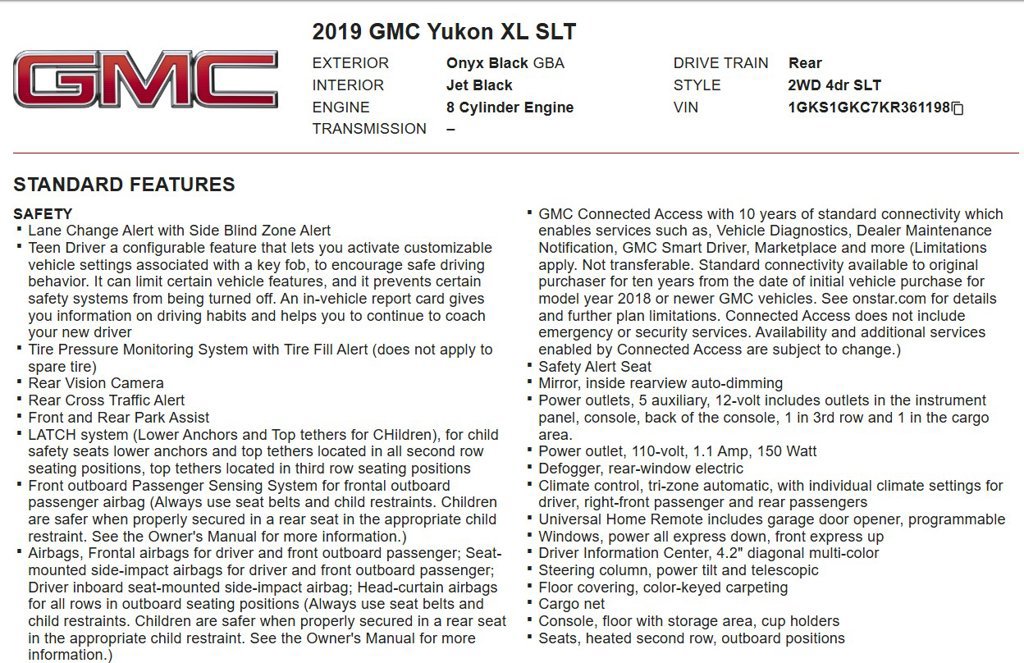 Used 2019 GMC Yukon XL SLT w/ Open Road Package RWD image 17