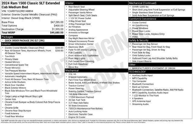 Used 2024 RAM 1500 Classic SLT AWD/4WD image 36