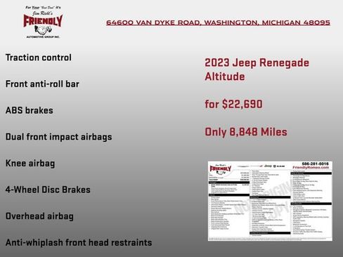 Used 2023 Jeep Renegade Altitude AWD/4WD image 7
