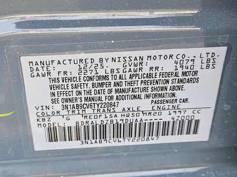 New 2026 Nissan Sentra SV w/ Floor Mat Package FWD image 26