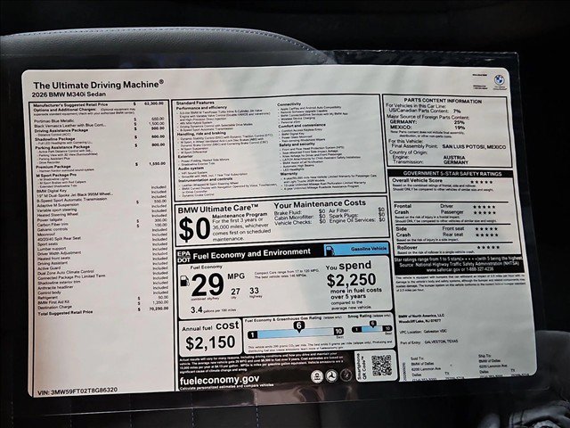New 2026 BMW M340i w/ Premium Package RWD image 18