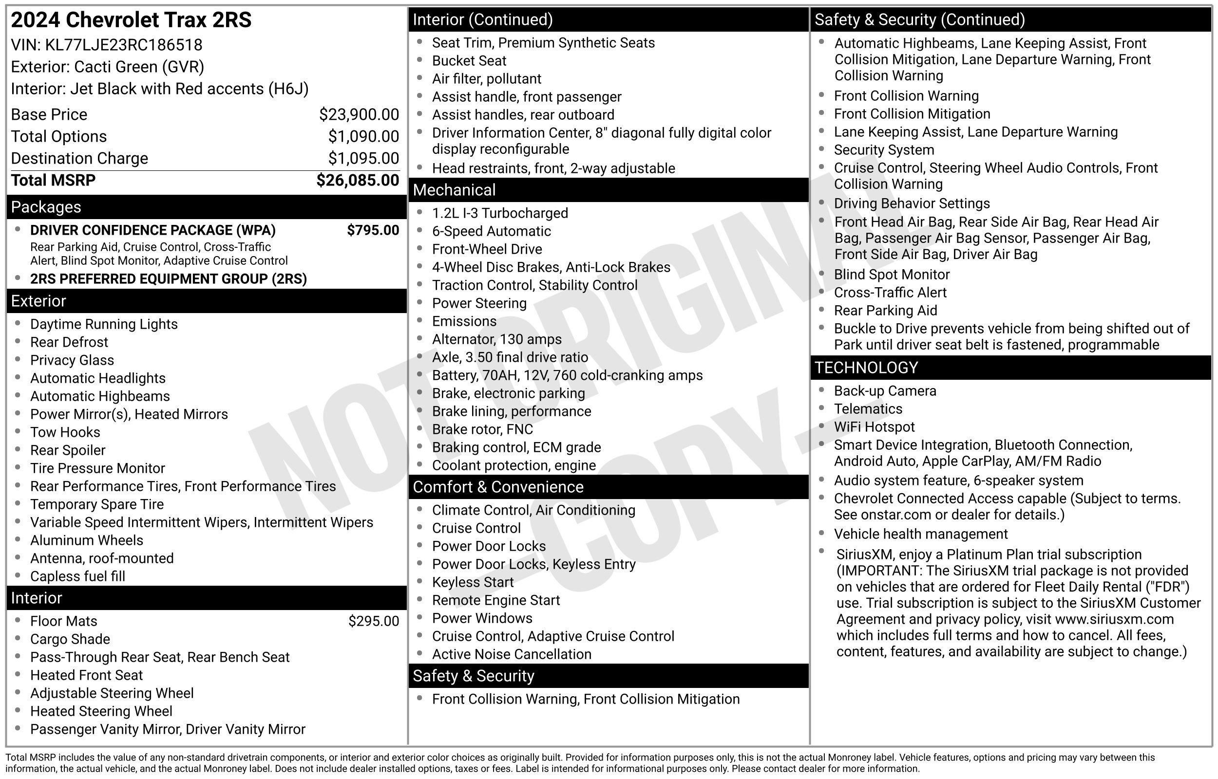 Used 2024 Chevrolet Trax RS w/ Driver Confidence Package FWD image 9
