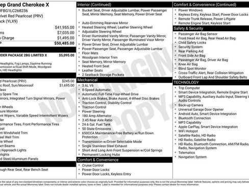 Certified 2020 Jeep Grand Cherokee Limited X AWD/4WD image 7