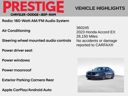 Used 2023 Honda Accord EX image 2