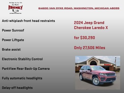 Used 2024 Jeep Grand Cherokee Laredo X w/ Luxury Tech Group I AWD/4WD image 30