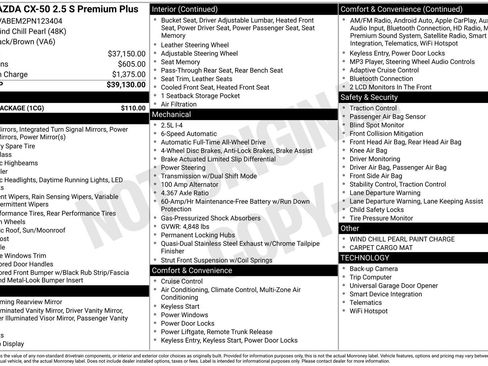 Used 2023 MAZDA CX-50 AWD 2.5 S w/ Cargo Package image 42