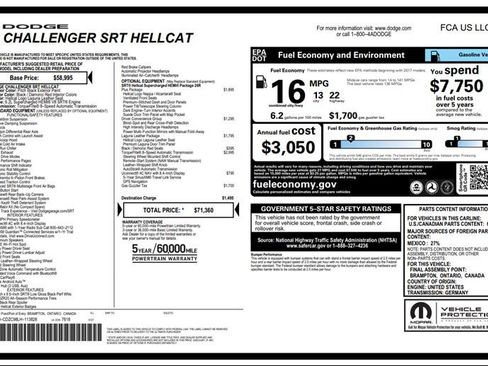 Used 2020 Dodge Challenger SRT Hellcat w/ Plus Package RWD image 3