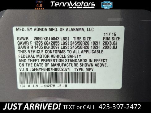 Used 2017 Honda Pilot Elite image 9
