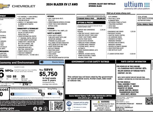 Used 2024 Chevrolet Blazer EV LT AWD/4WD image 3