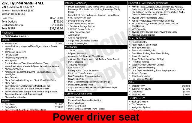 Used 2023 Hyundai Santa Fe SEL AWD/4WD image 20