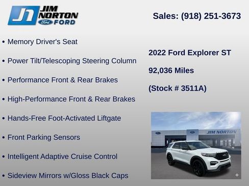 Used 2022 Ford Explorer ST w/ Equipment Group 401A AWD/4WD image 43