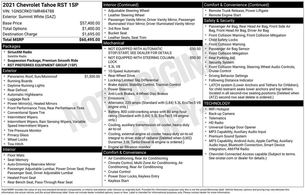 Used 2021 Chevrolet Tahoe RST RWD image 6