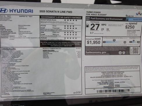 New 2025 Hyundai Sonata N Line FWD image 35