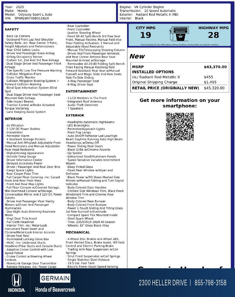 Used 2025 Honda Odyssey Sport-L image 33