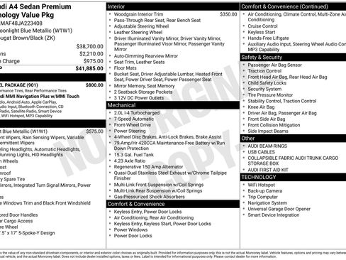 Used 2018 Audi A4 2.0T Ultra Premium w/ 18" Wheel Package image 47