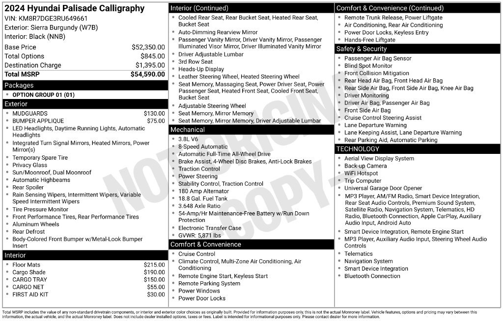 Certified 2024 Hyundai Palisade Calligraphy AWD/4WD image 30
