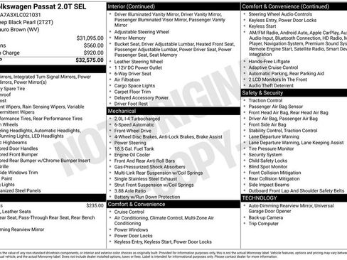 Certified 2020 Volkswagen Passat 2.0T SEL image 43