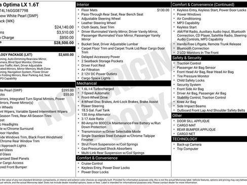 Used 2016 Kia Optima LX w/ Technology Package image 34