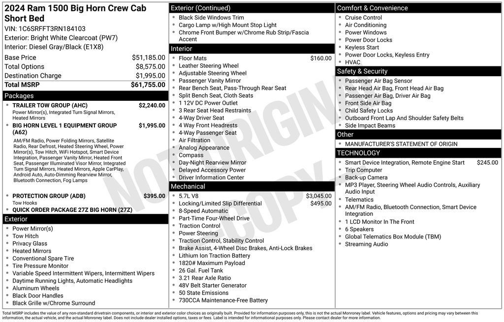 Used 2024 RAM 1500 Big Horn w/ Trailer Tow Group AWD/4WD image 7