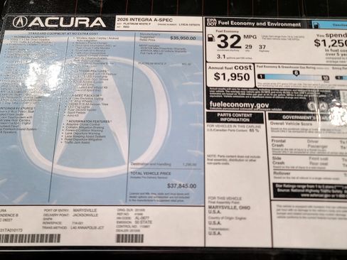 Used 2026 Acura Integra A-Spec FWD image 34