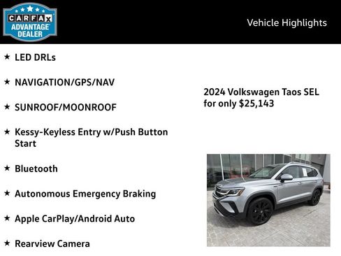 Certified 2024 Volkswagen Taos SEL AWD/4WD image 4