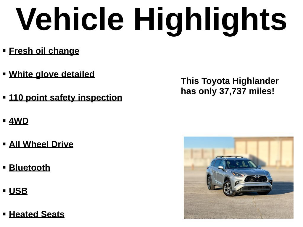 Used 2022 Toyota Highlander XLE AWD/4WD image 37