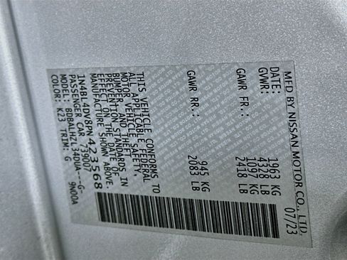 Used 2023 Nissan Altima 2.5 SV FWD image 12