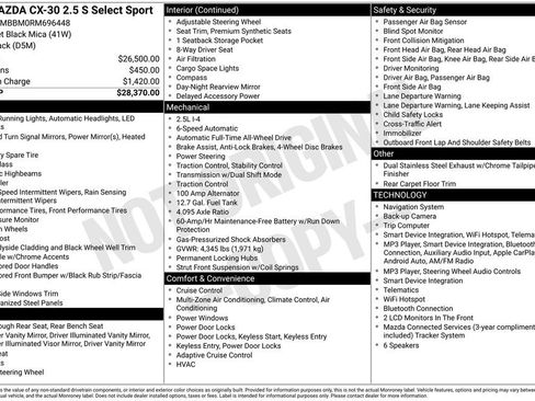 Used 2024 MAZDA CX-30 AWD 2.5 S w/ Select Sport Pkg image 7
