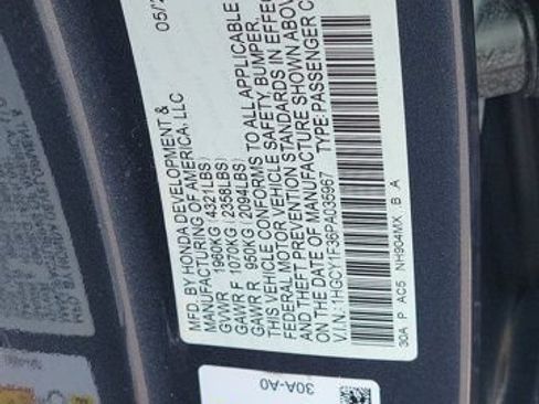 Certified 2023 Honda Accord EX image 32