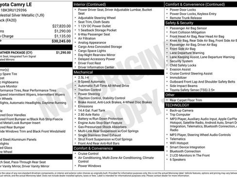 Used 2024 Toyota Camry LE w/ Cold Weather Package AWD/4WD image 33