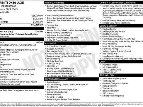 Certified 2026 INFINITI QX60 Luxe w/ Cargo Package FWD image 35