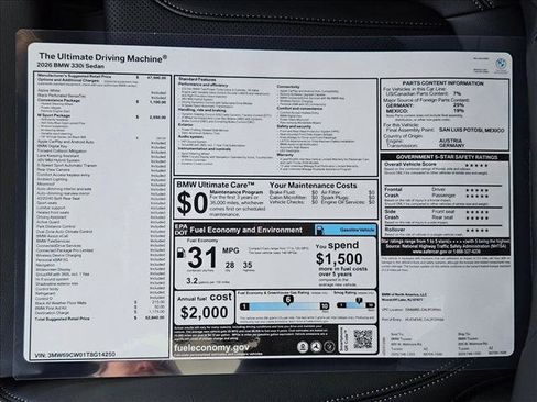New 2026 BMW 330i Sedan w/ M Sport Package image 20