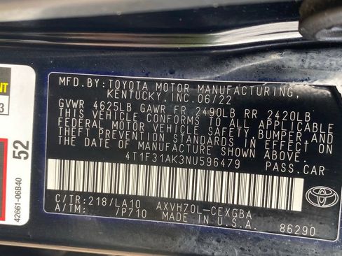 Used 2022 Toyota Camry XLE w/ Navigation Upgrade Package FWD image 20