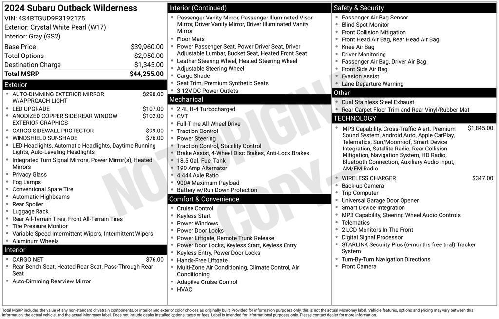 Used 2024 Subaru Outback Wilderness AWD/4WD image 8