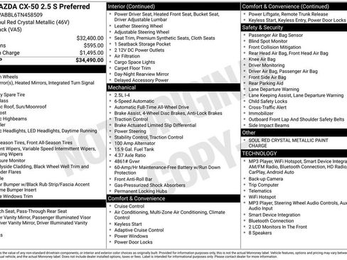 Used 2026 MAZDA CX-50 AWD 2.5 S w/ Preferred Pkg image 39