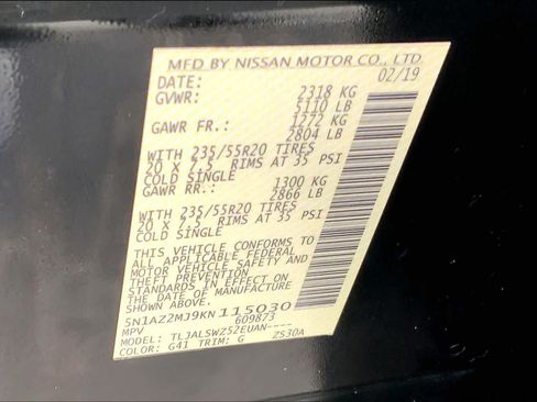 Used 2019 Nissan Murano Platinum w/ Cargo Package FWD image 35