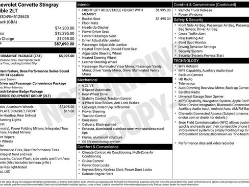 Used 2021 Chevrolet Corvette Stingray Preferred Conv w/ Z51 Performance Package RWD image 31