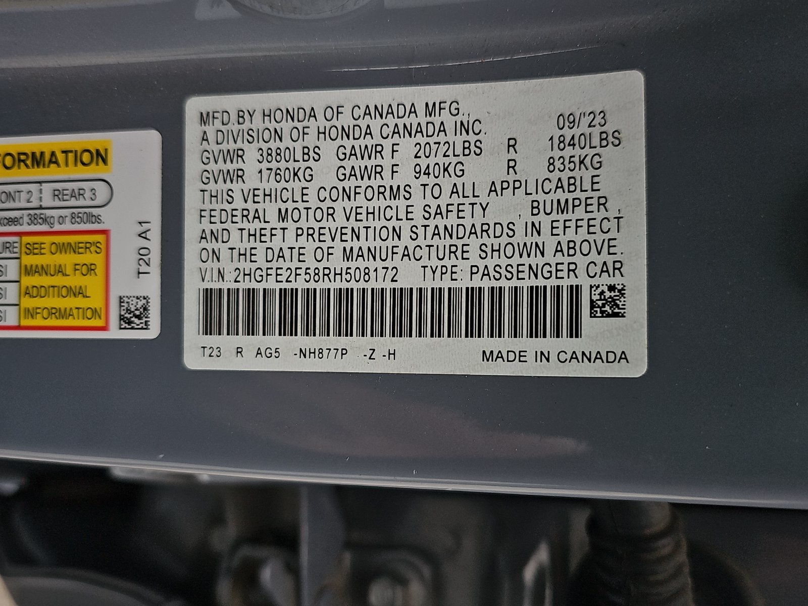 Used 2024 Honda Civic Sport image 11