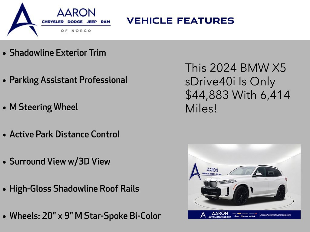 Used 2024 BMW X5 sDrive40i w/ M Sport Package RWD image 13
