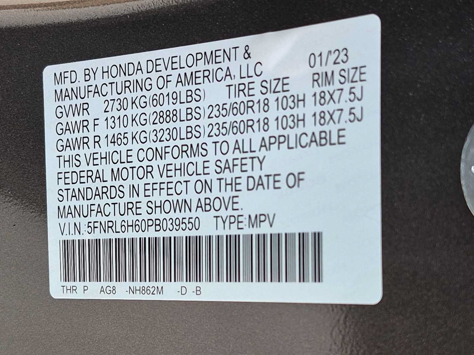Certified 2023 Honda Odyssey EX-L image 34