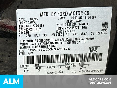 Used 2022 Ford Explorer ST w/ Equipment Group 401A AWD/4WD image 38