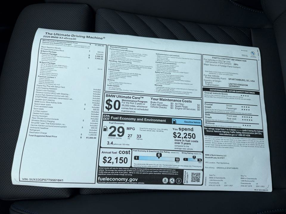 New 2026 BMW X3 xDrive30i w/ Premium Package AWD/4WD image 33
