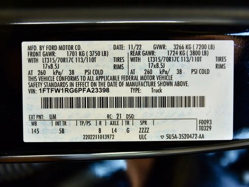 Used 2023 Ford F150 Raptor w/ Blue Interior Package AWD/4WD image 42
