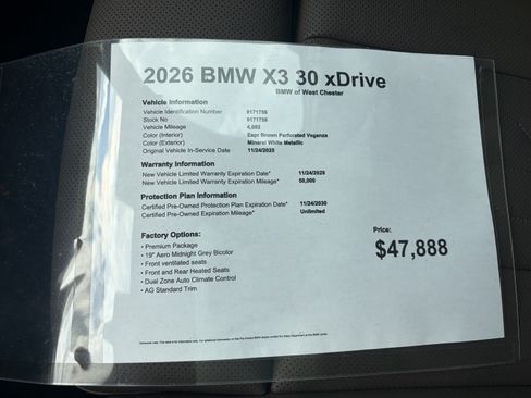 Used 2026 BMW X3 xDrive30i w/ Premium Package AWD/4WD image 18