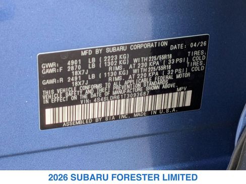New 2026 Subaru Forester Limited AWD/4WD image 32