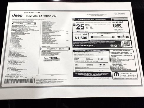 Certified 2020 Jeep Compass Latitude w/ Cold Weather Group AWD/4WD image 24