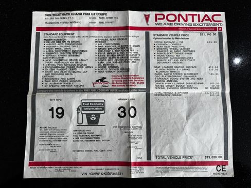 Used 1999 Pontiac Grand Prix GT w/ Opt Pkg FWD image 33